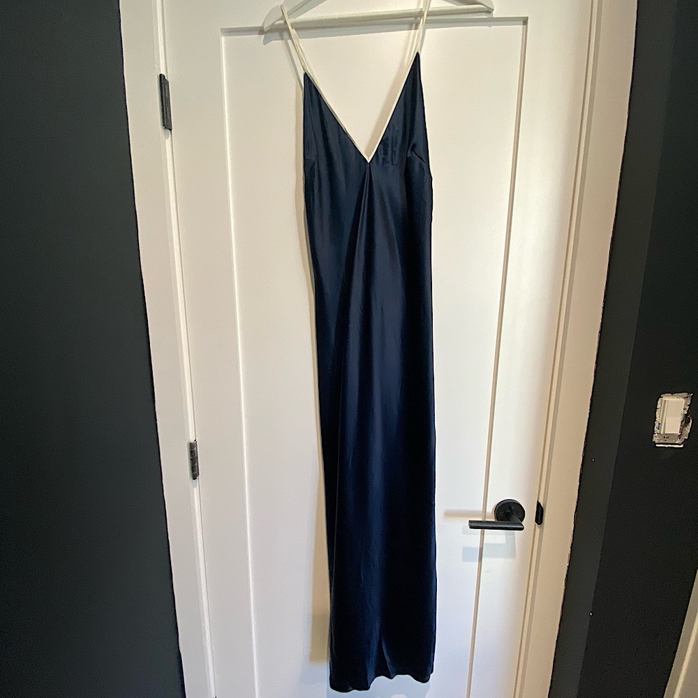 La Ligne - Chemise Dress, Navy, Silk, Slip Dress